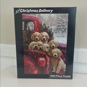 1000 Piece Puzzle - Red Truck with Puppies